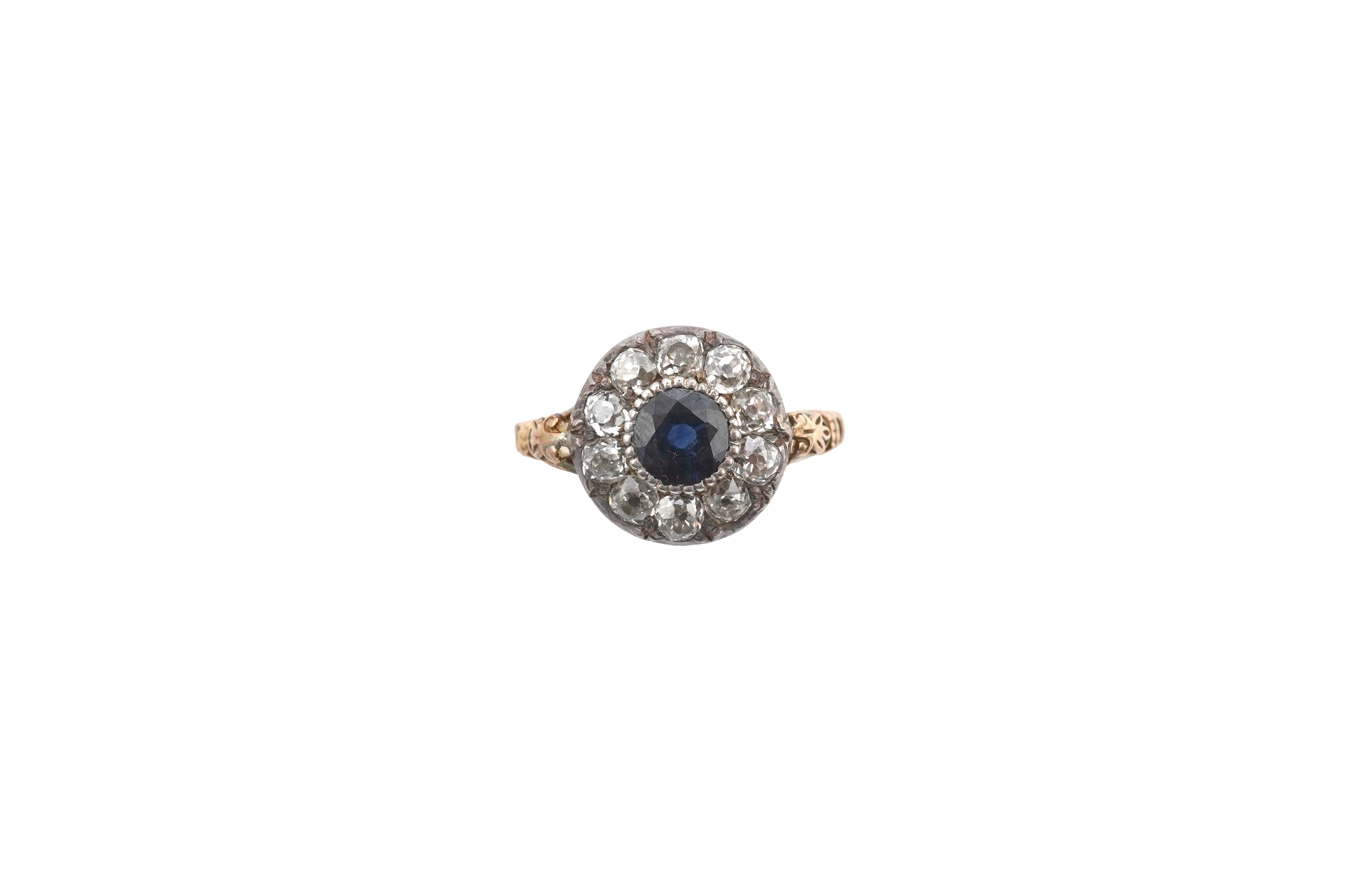 A sapphire and diamond ring, early 19th century